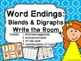 Word Endings: Blends & Digraphs Write the Room {aligned wi