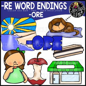 Preview of Word Endings –ORE Clip Art Bundle {Educlips Clipart}