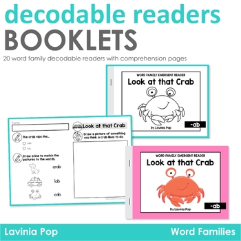 Preview of Word Family Decodable Readers with Comprehension pages Science of Reading