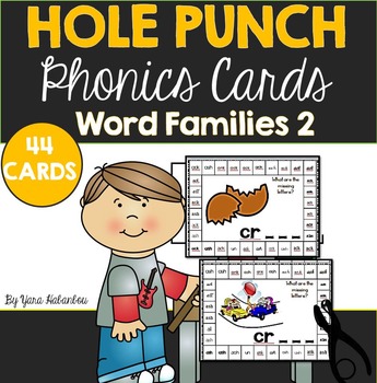 Word Families 2 Hole Punch Cards {44 Cards}