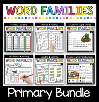 Preview of Word Families Bundle - Kindergarten First Grade Phonics Decodable Short Vowel