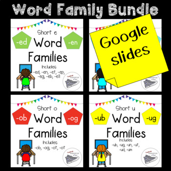 Preview of Word Families Bundle-Google Slides-CVC and CCVC words DISTANCE LEARNING