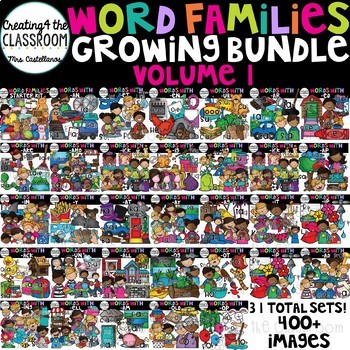 Preview of Word Families Clipart Bundle 1 {Word Family Clip Art}
