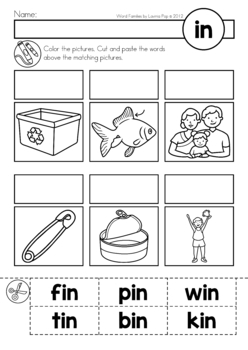 CVC Word Families No Prep Cut & Paste Worksheets Distance Learning