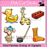 Word Families: Ending -ck Digraphs Clip Art - Personal or 