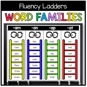 Preview of Word Families Fluency Chart - Ladders - Phonics - Spelling Patterns Kindergarten