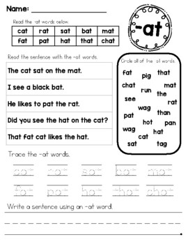 Word Families - Fluency Practice by Made for Primary | TPT