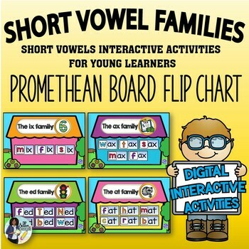 Preview of Short Vowels Word Families ~Promethean Flip Chart