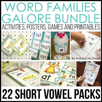 Preview of Word Families - Phonics Activities -Big Bundle - 22 Weeks