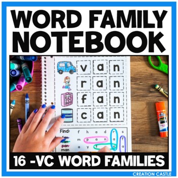 Preview of Word Families Interactive Notebooks for Two Letter Families