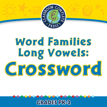 Preview of Word Families Long Vowels: Crossword - NOTEBOOK Gr. PK-2
