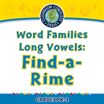 Preview of Word Families Long Vowels: Find-a-Rime - NOTEBOOK Gr. PK-2