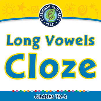 Preview of Word Families Long Vowels: Long Vowels Cloze - NOTEBOOK Gr. PK-2
