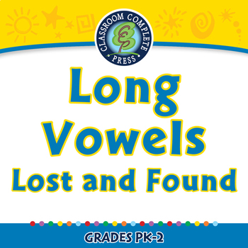 Preview of Word Families Long Vowels: Long Vowels Lost and Found - NOTEBOOK Gr. PK-2