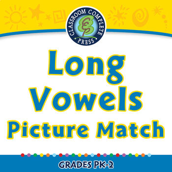 Preview of Word Families Long Vowels: Long Vowels Picture Match - NOTEBOOK Gr. PK-2