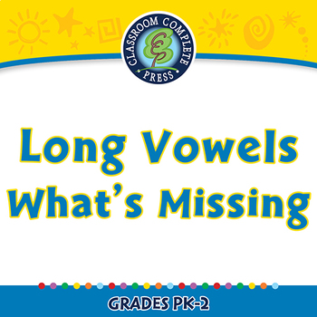 Preview of Word Families Long Vowels: Long Vowels What's Missing - NOTEBOOK Gr. PK-2