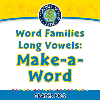 Preview of Word Families Long Vowels: Make-a-Word - NOTEBOOK Gr. PK-2