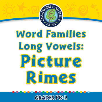 Preview of Word Families Long Vowels: Picture Rimes - NOTEBOOK Gr. PK-2