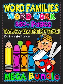 Preview of Word Families-CVC activities- Short Vowel Worksheets- MEGA BUNDLE-800+ pages