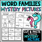Word Families Mystery Pictures: Cut and Paste Worksheets