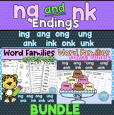Word Families NK and NG BUNDLE Worksheets and Sort