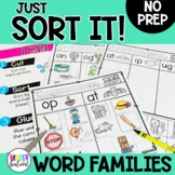 Word Families Picture Sorts | Phonemic Awareness | Short Vowels