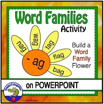 Preview of Word Families PowerPoint and Phonograms Flowers Activity