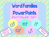 Word Families PowerPoints: Short Vowels set 1 for K or 1st