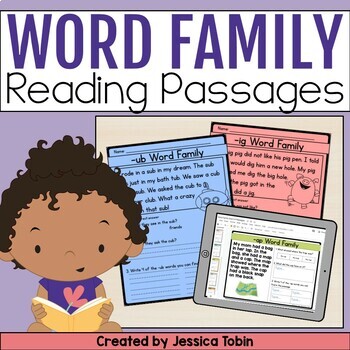 Preview of Word Family Decodable Readers, Word Family Fluency Reading Passages, Families