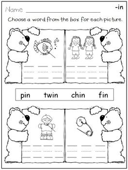 Word Families Activities for Kindergarten by KD Creations | TpT