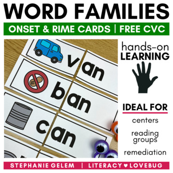 Word Families Short A CVC Onset and Rime Cards