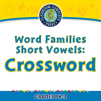 Preview of Word Families Short Vowels: Crossword - NOTEBOOK Gr. PK-2