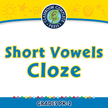 Preview of Word Families Short Vowels: Short Vowels Cloze - NOTEBOOK Gr. PK-2