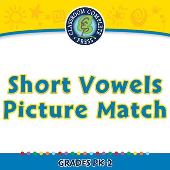 Preview of Word Families Short Vowels: Short Vowels Picture Match - NOTEBOOK Gr. PK-2