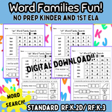 Word Families Word Search and More! Kinder and First rf.k.