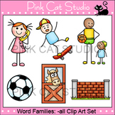 Rhyming Words Clip Art Set - ball, tall, wall, stall, call, fall