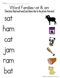 Word Families -at and -am