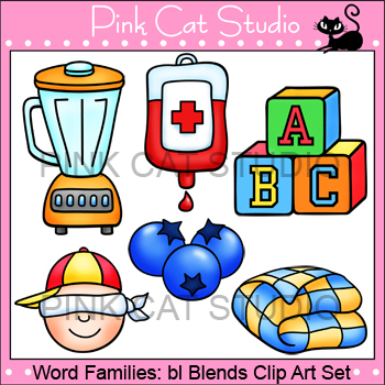Preview of Word Families Clip Art: bl Blends Clip Art - Personal or Commercial Use
