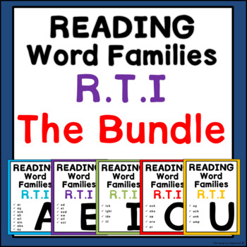 Preview of Phonics Word Family reading Intervention:The Bundle- Great for RTI and IEP goals