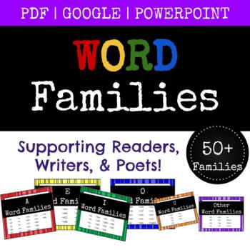 Preview of Word Families for Beginning Writers, Readers, and Poets | Rhyme | Editable | K-2