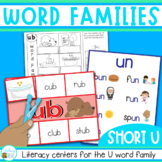 Word Families Word Work for Short U - charts, playdough ma