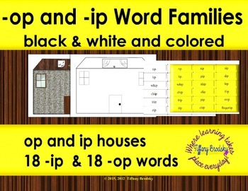 Preview of Word Families: op and ip word sort Game