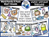 Word Family 5-Pack Short Vowels Images Color Black White