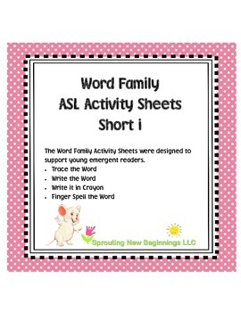 Preview of American Sign Language - Word Family ASL Activity Sheets Short /i/