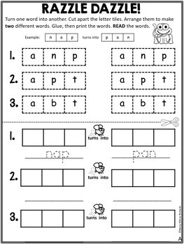 word families worksheets for kindergarten and 1st grade distance learning