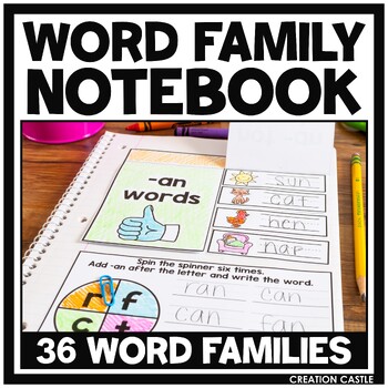 Preview of Word Families Interactive Notebooks Bundle