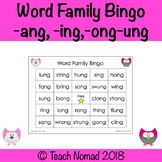 Word Family Phonics Bingo Game (-ang, -ing, -ong, -ung) |-