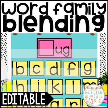 Preview of Word Family Blending Drills for Phonics - Editable - Blends, Digraphs, Trigraphs