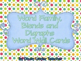 Word Family, Blends and Digraphs Word Wall Cards
