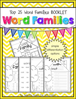 Word Family Booklet: featuring the top 25 word families by Sam Nowak